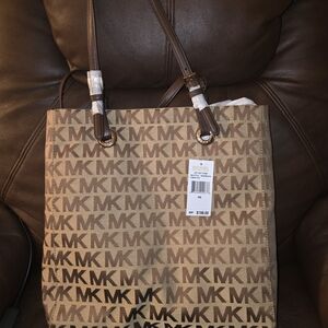 MICHAEL KORS Brown MK Logo Tote